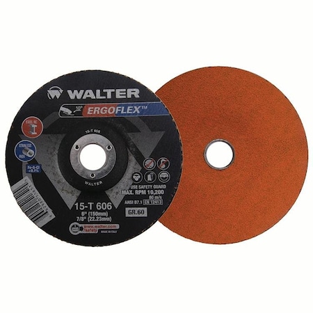 Walter Surface Technologies Ergoflex Blending Disc  6 in. x 7/8 in.  Grit 60 15T606
